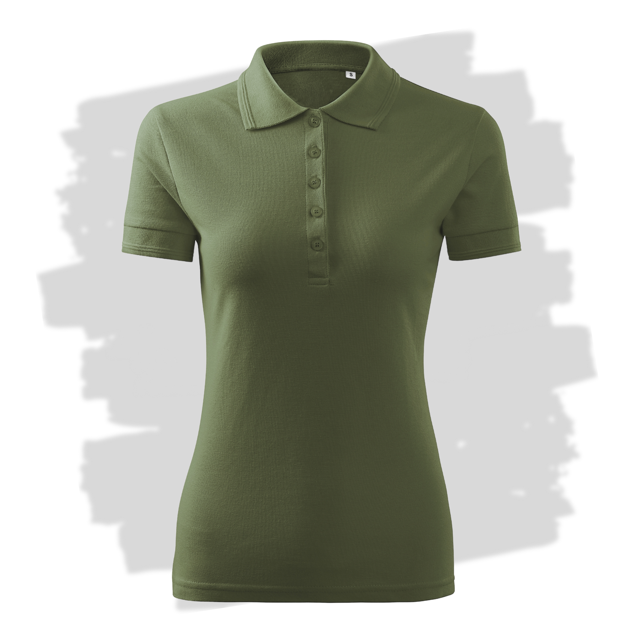 Khaki dámské polo triko připravená pro vlastní výšivku z fotky