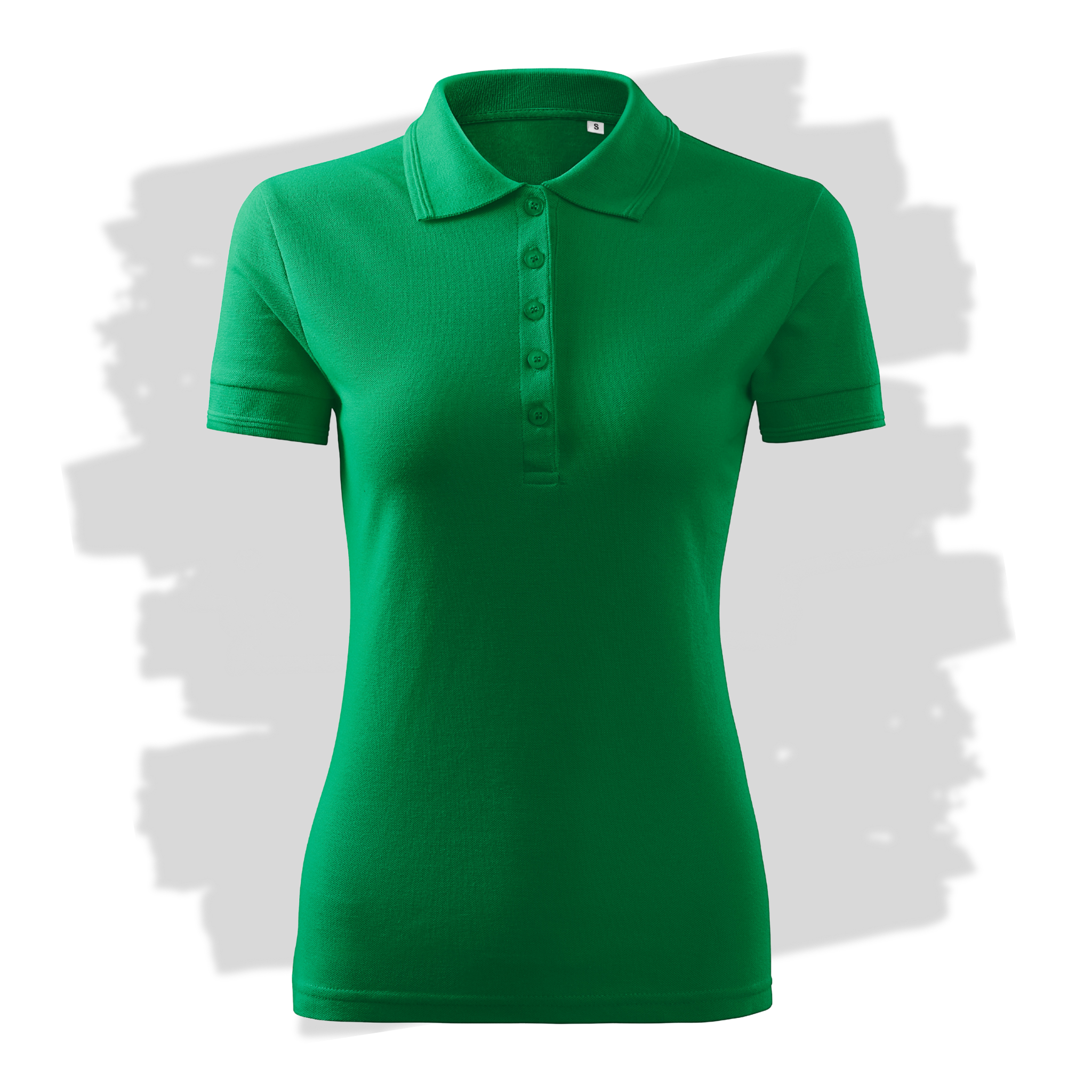 Středně zelené dámské polo triko připravená pro vlastní výšivku z fotky