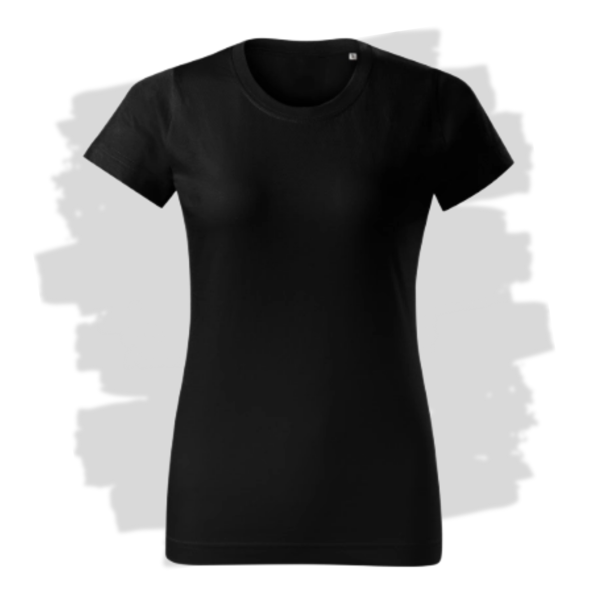 Černé dámské triko připravená pro vlastní výšivku z fotky