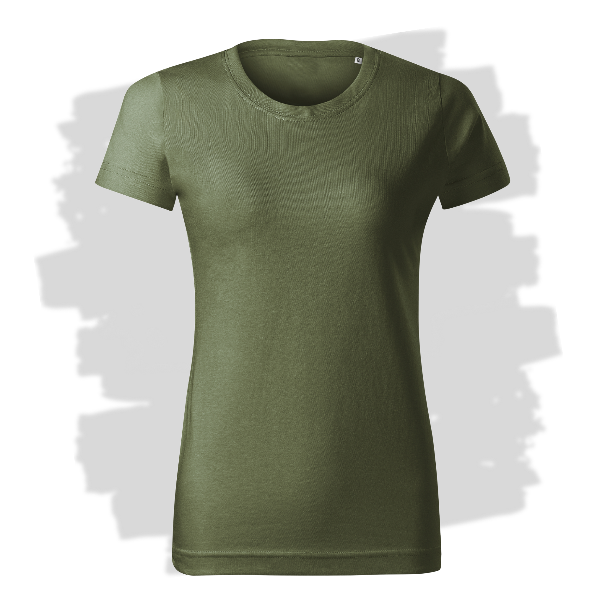 Khaki dámské triko připravená pro vlastní výšivku z fotky