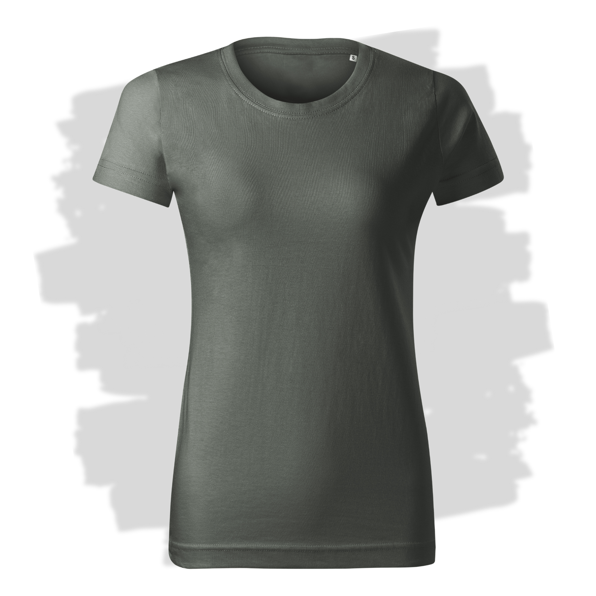 Dámské triko v tmavé břidlici připravená pro vlastní výšivku z fotky