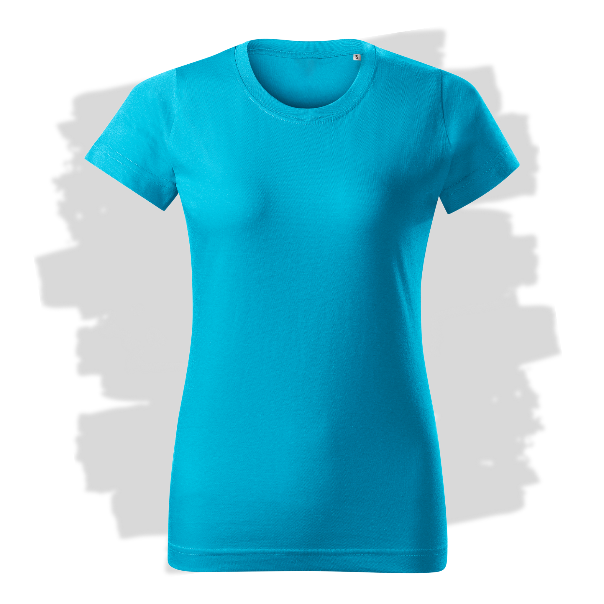 Tyrkysové dámské triko připravená pro vlastní výšivku z fotky