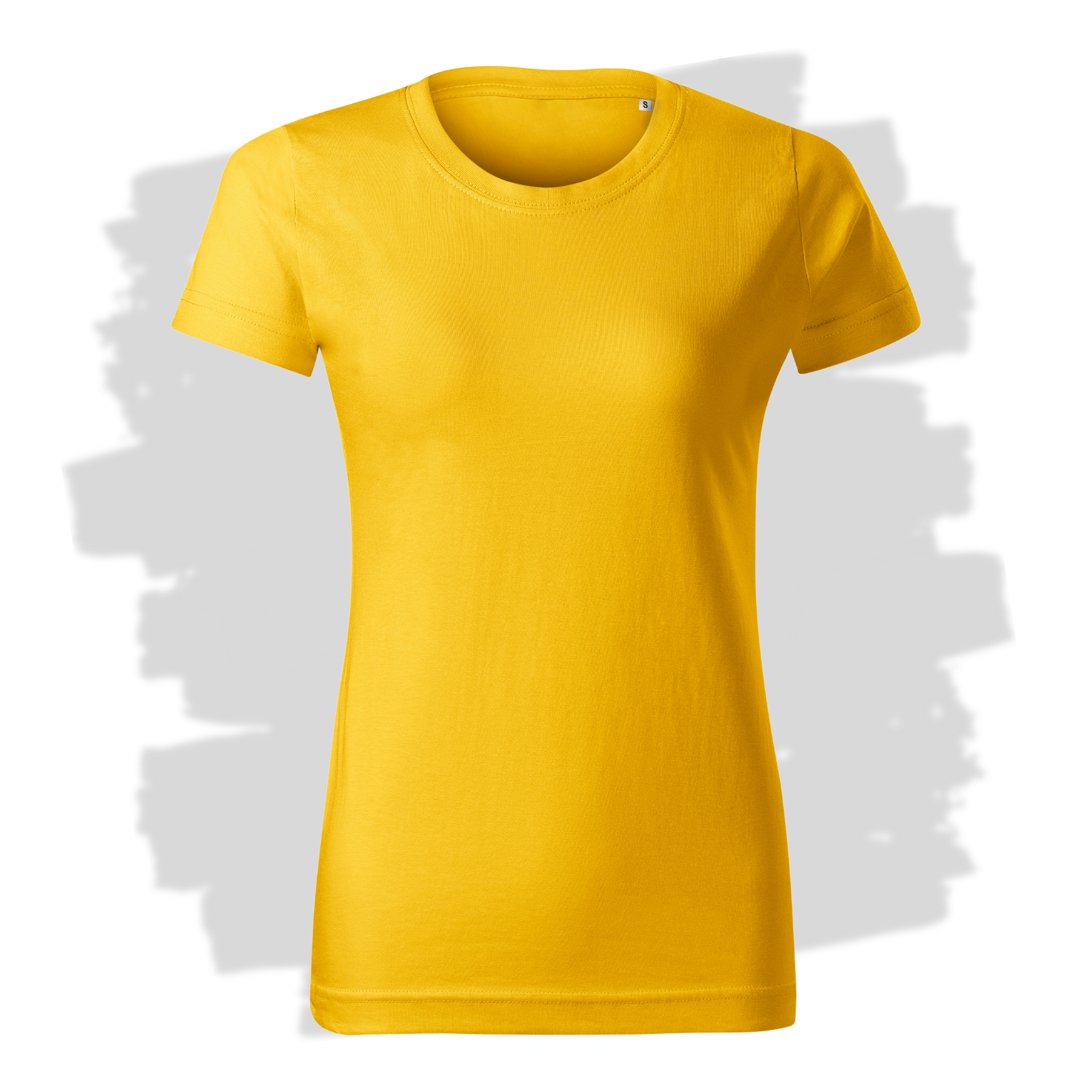 Žluté dámské triko připravená pro vlastní výšivku z fotky