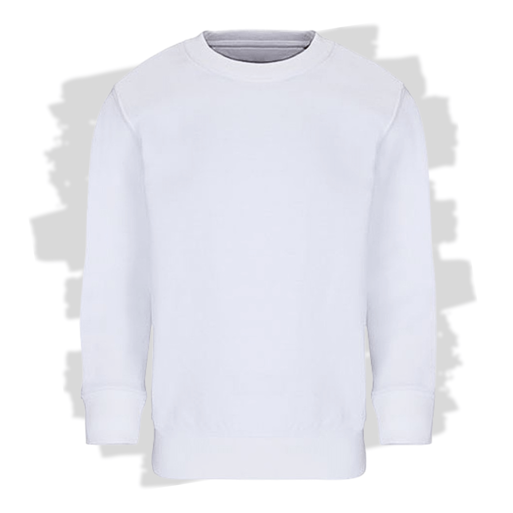 Bílá dětská mikina bez kapuce s personalizovanou výšivkou