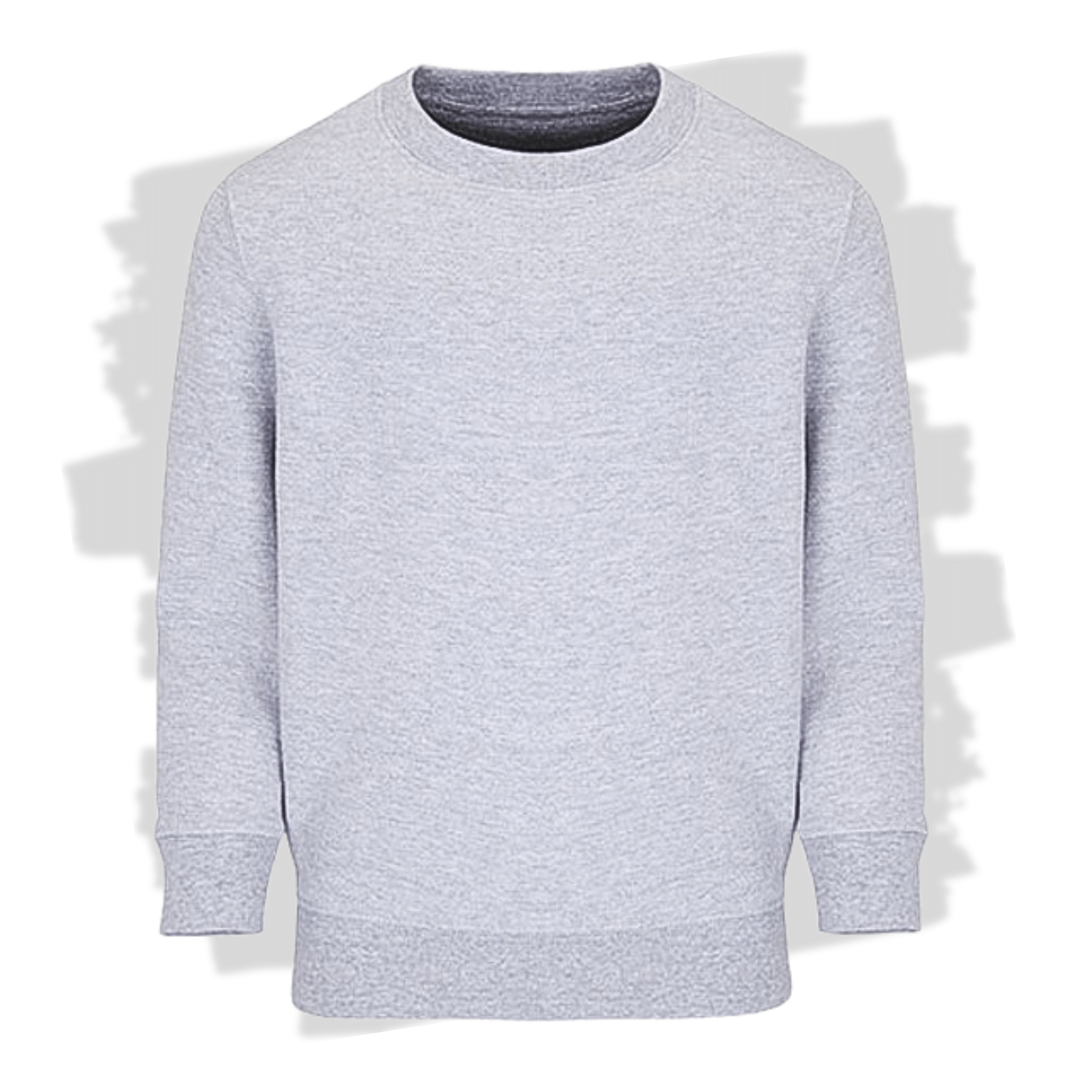 Světle šedá dětská mikina bez kapuce s personalizovanou výšivkou