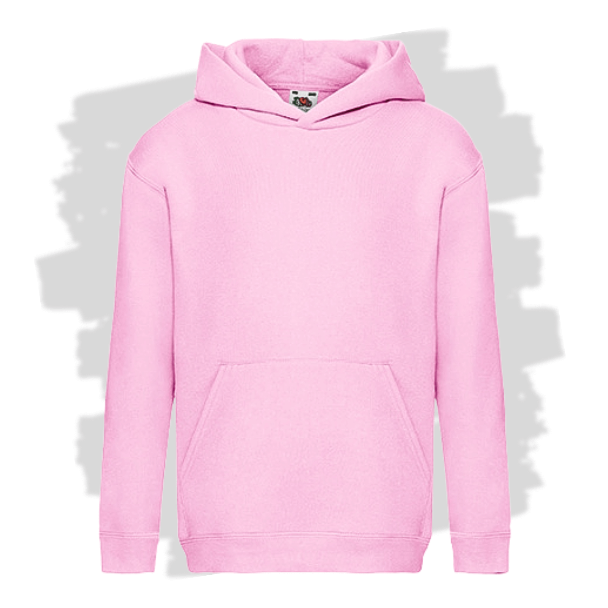 Světle růžová dětská mikina s kapucí s personalizovanou výšivkou
