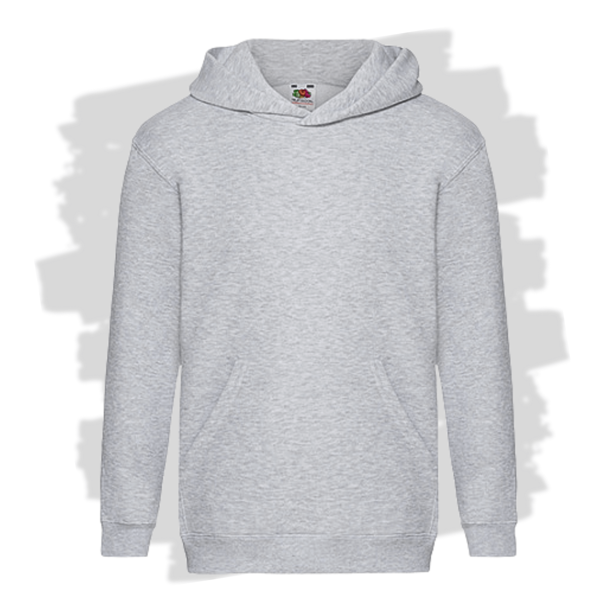 Světle šedá dětská mikina s kapucí s personalizovanou výšivkou