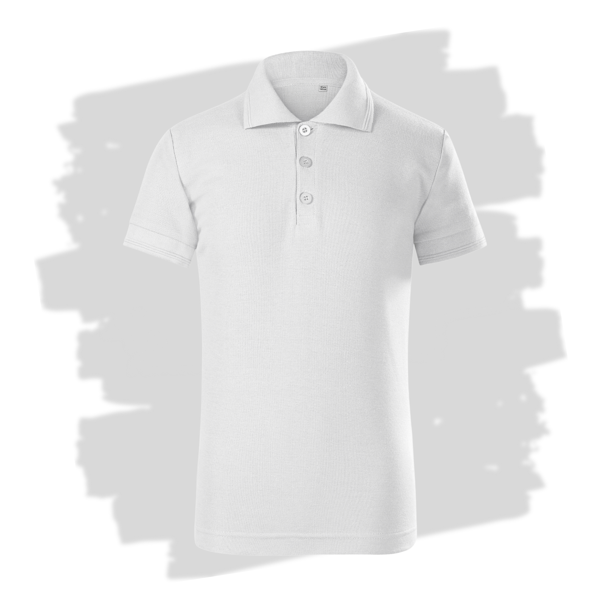 Bílé dětské polo triko připravená pro vlastní výšivku z fotky