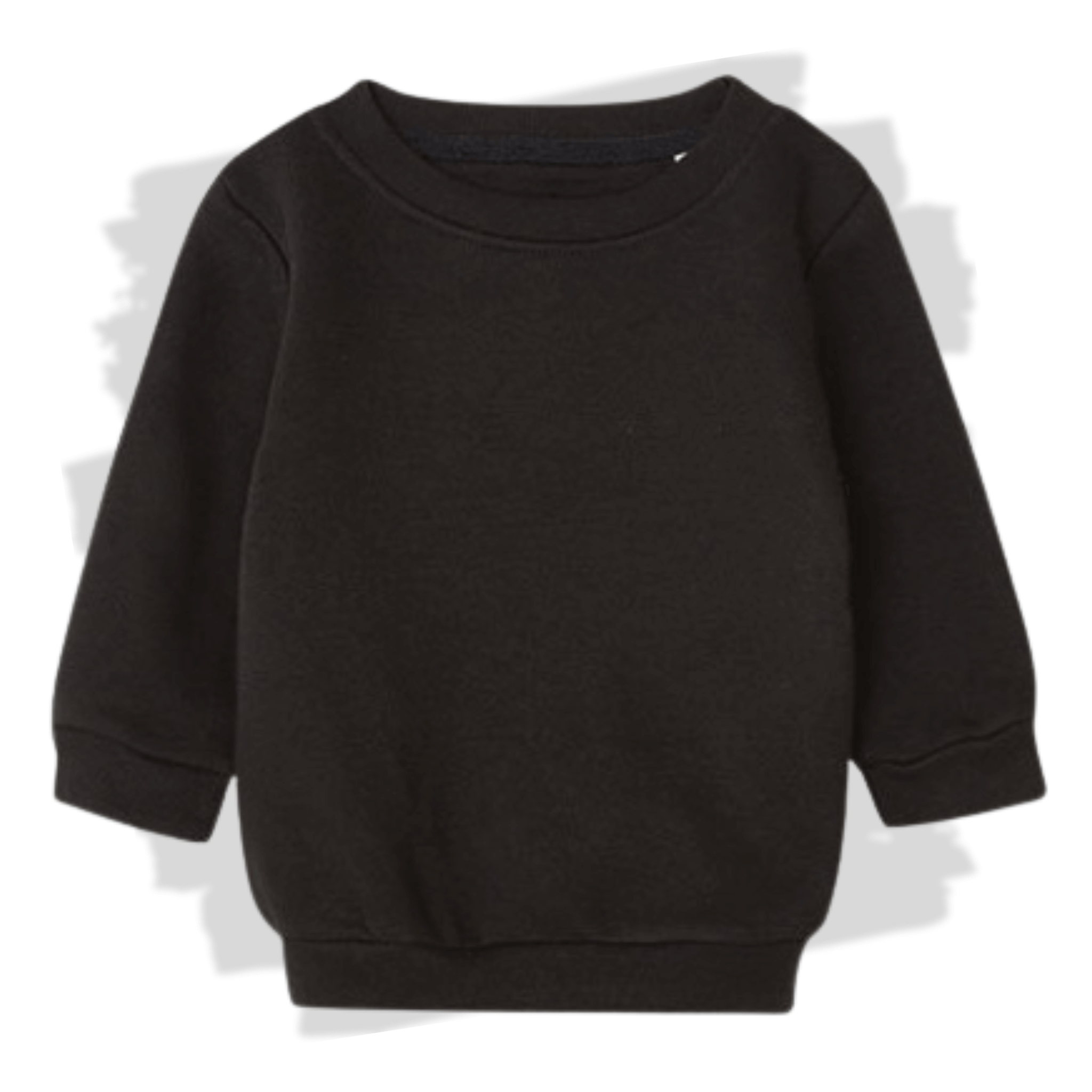 Černá kojenecká mikina bez kapuce s personalizovanou výšivkou