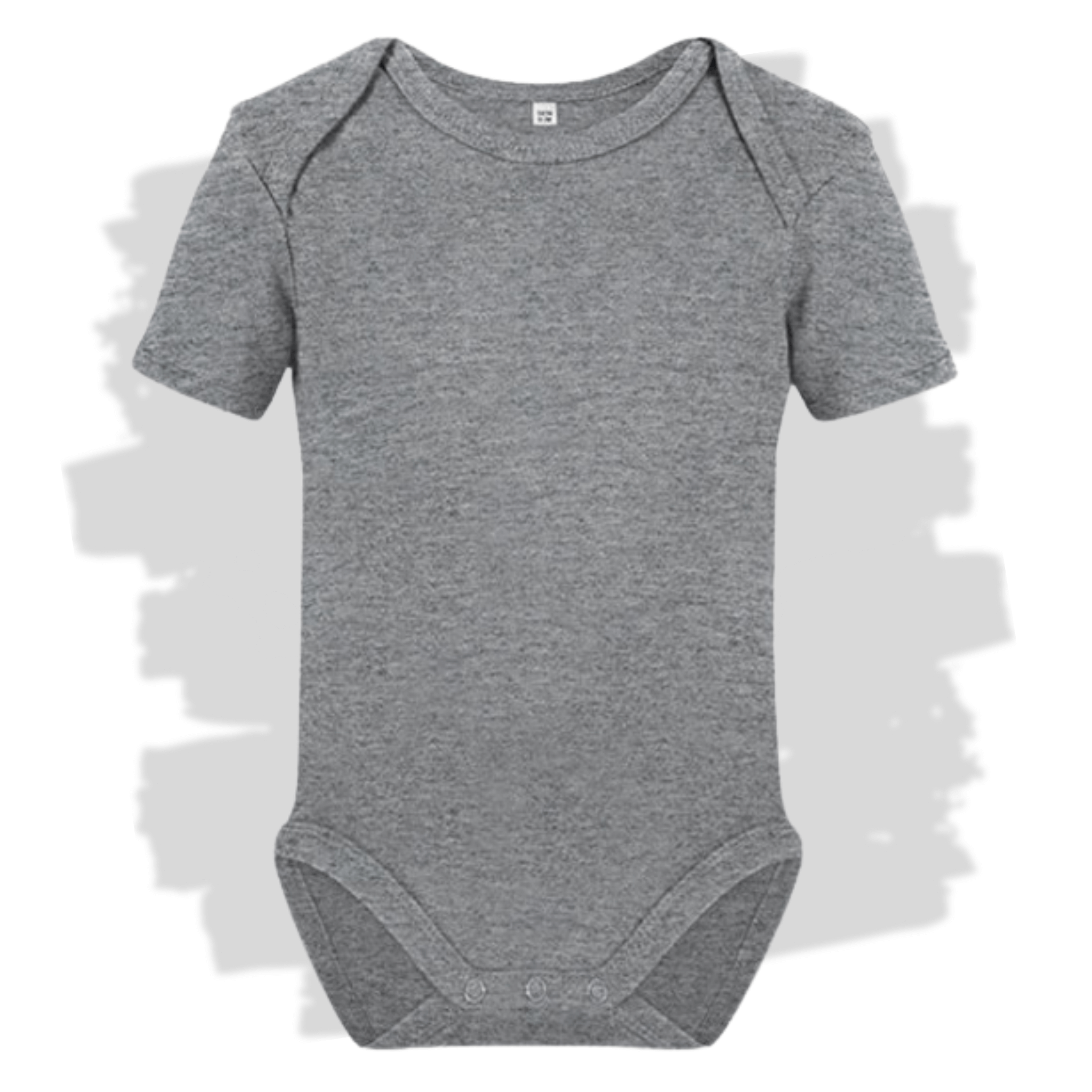 Světle šedé kojenecké body s krátkým rukávem s personalizovanou výšivkou