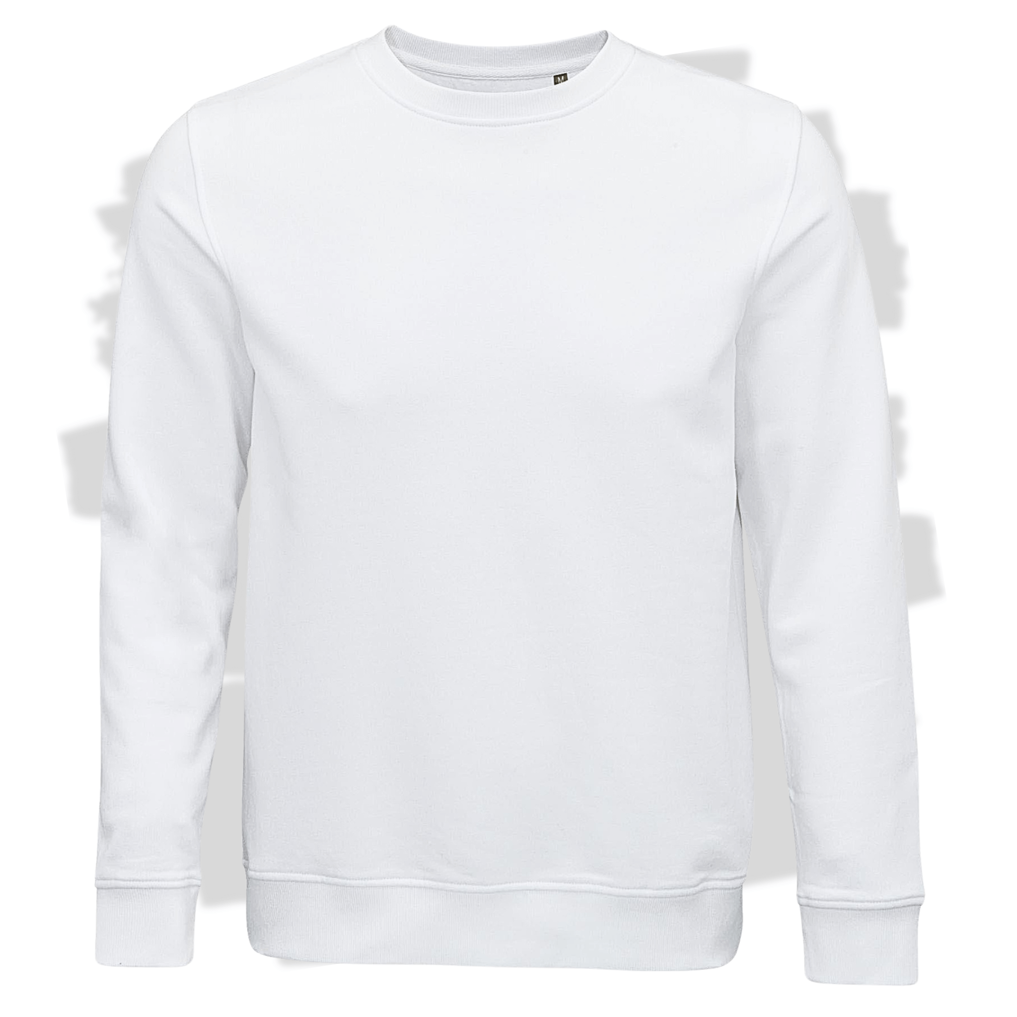 Bílá mikina bez kapuce s personalizovanou výšivkou