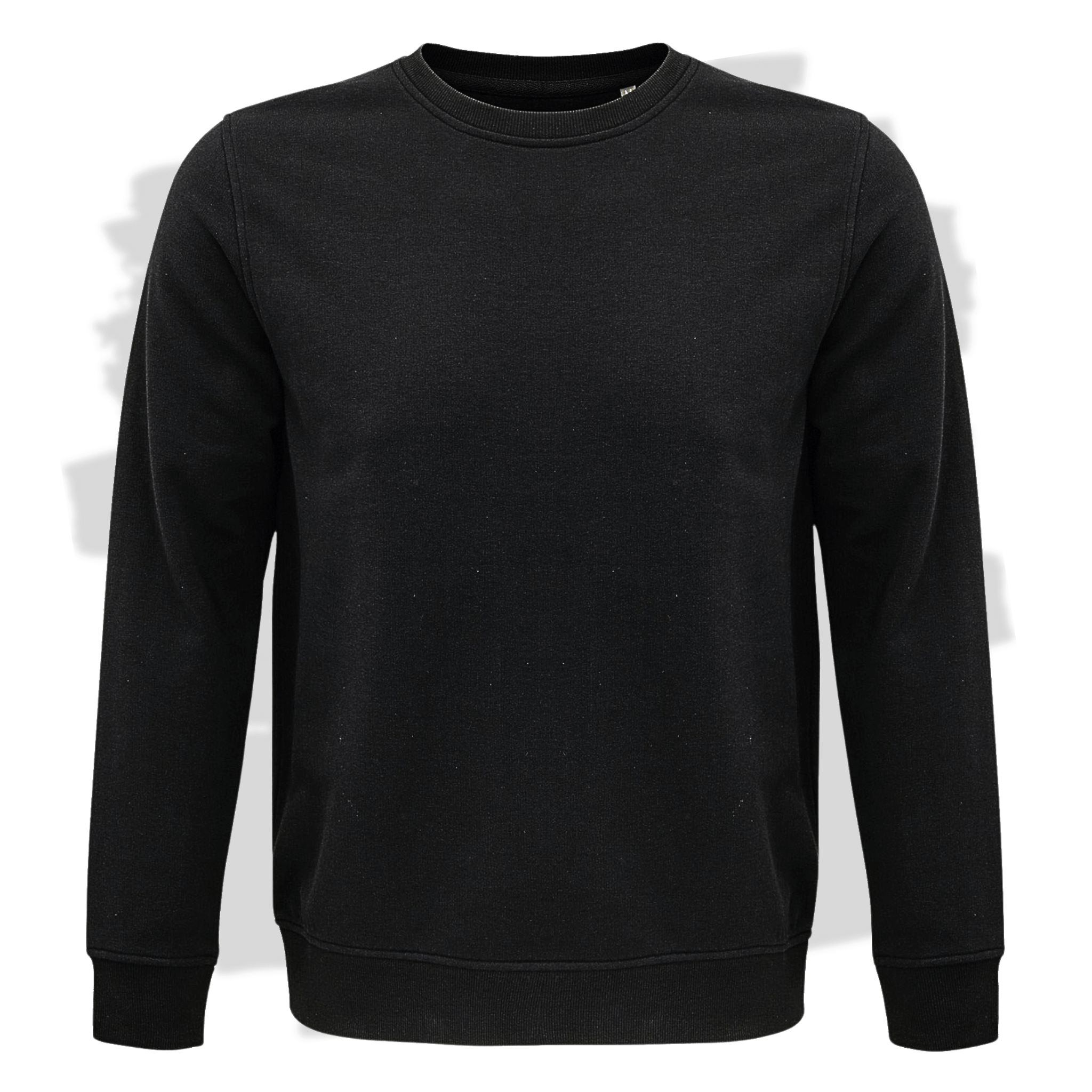 Černá mikina bez kapuce s personalizovanou výšivkou