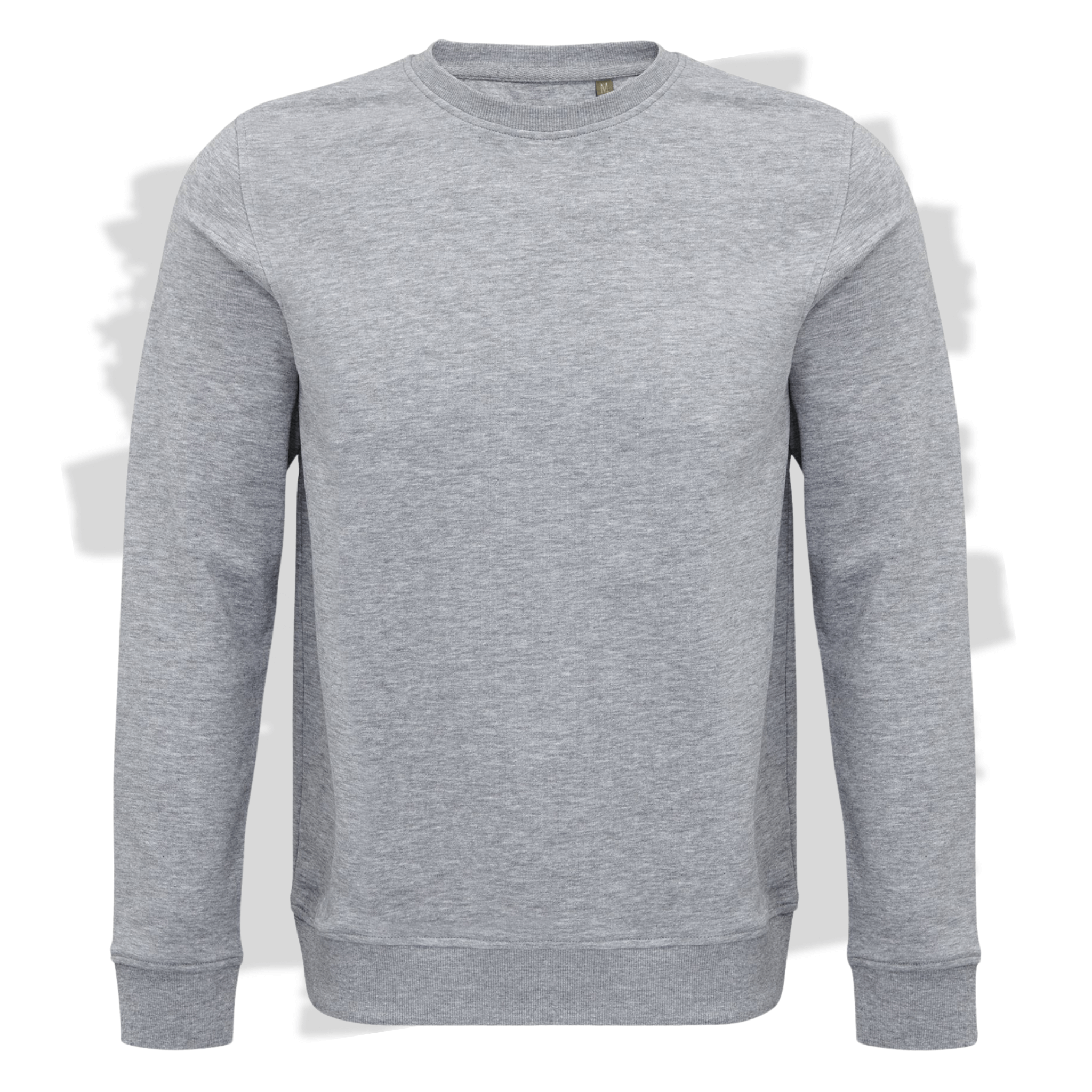 Světle šedá mikina bez kapuce s personalizovanou výšivkou