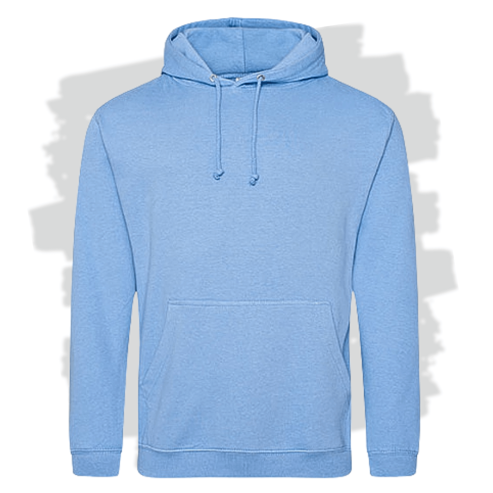 Světle modrá mikina s kapucí s personalizovanou výšivkou