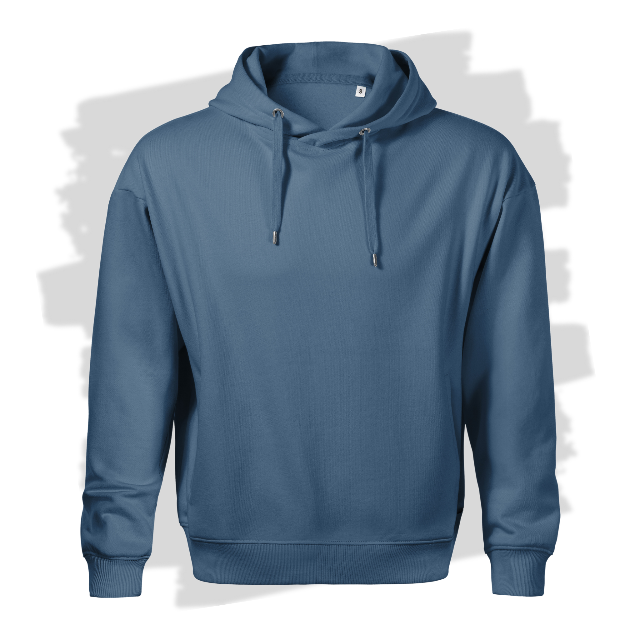 Denim pánská mikina s kapucí připravená pro vlastní výšivku z fotky