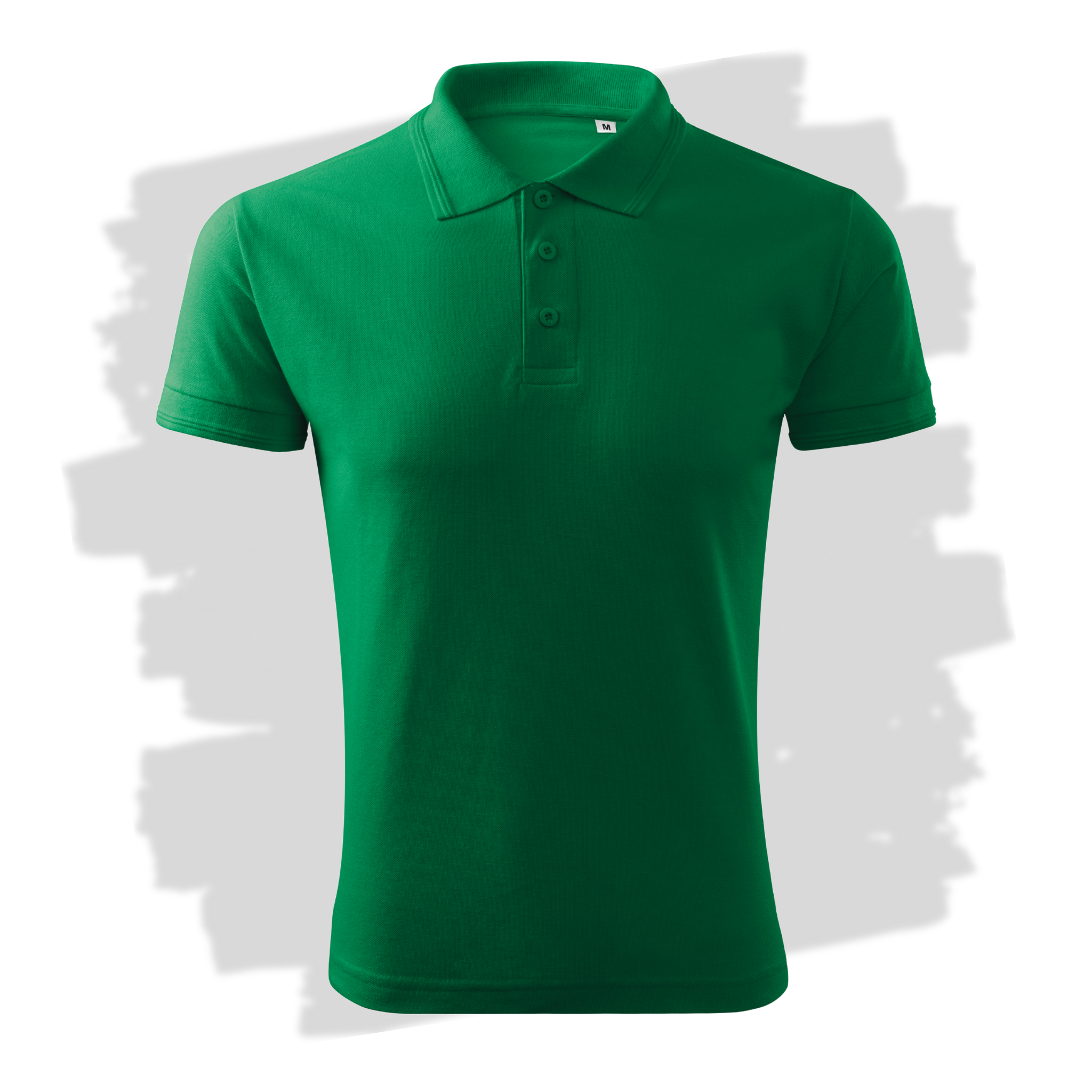 Středně zelené pánské polo triko připravená pro vlastní výšivku z fotky