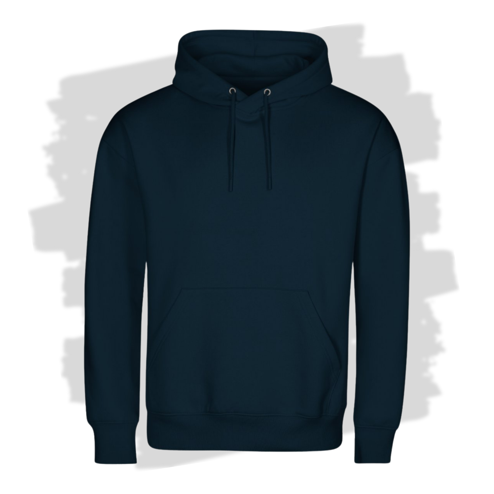 Námořnická modrá unisex mikina s kapucí připravená pro vlastní výšivku z fotky