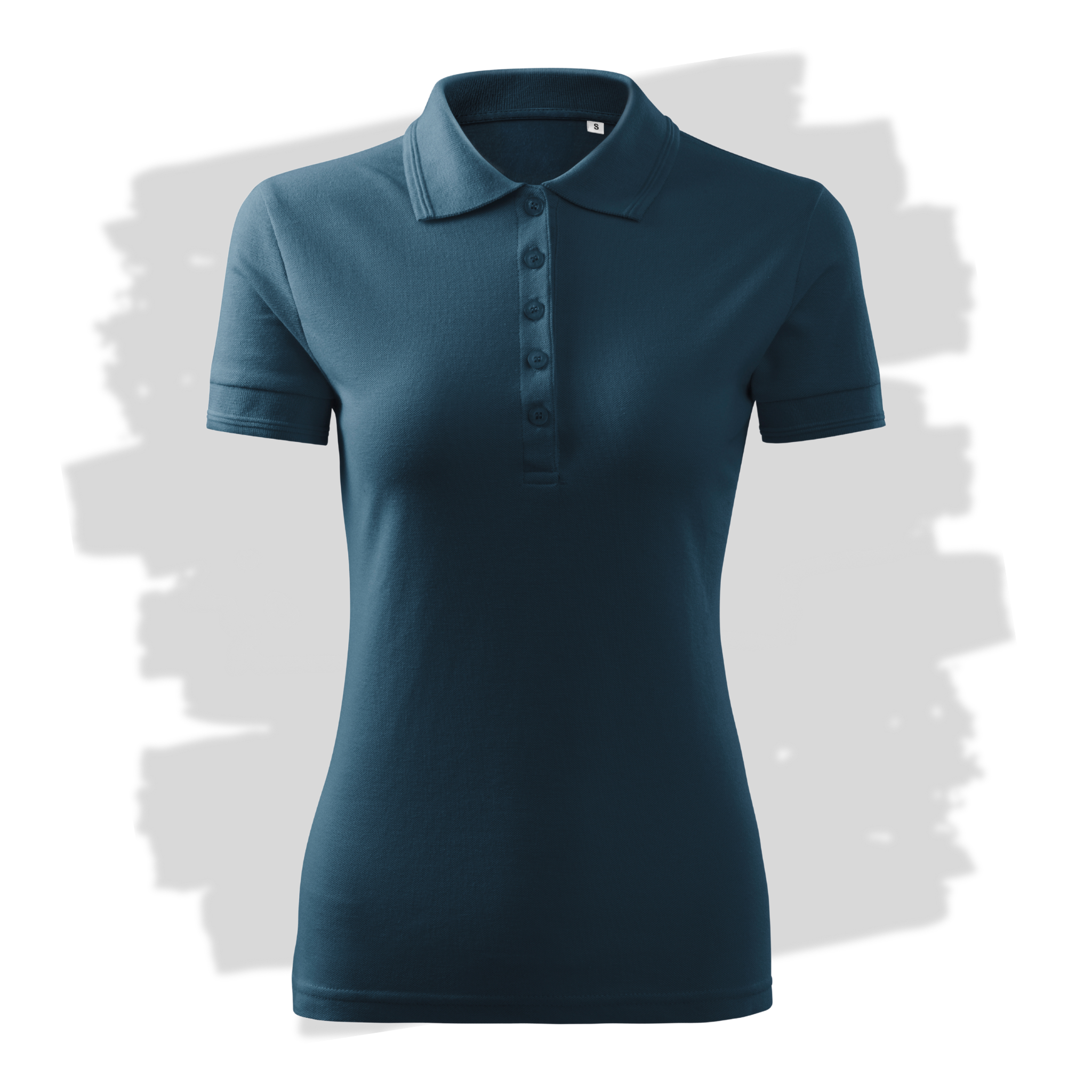 Námořsky modré dámské polo triko připravená pro vlastní výšivku z fotky