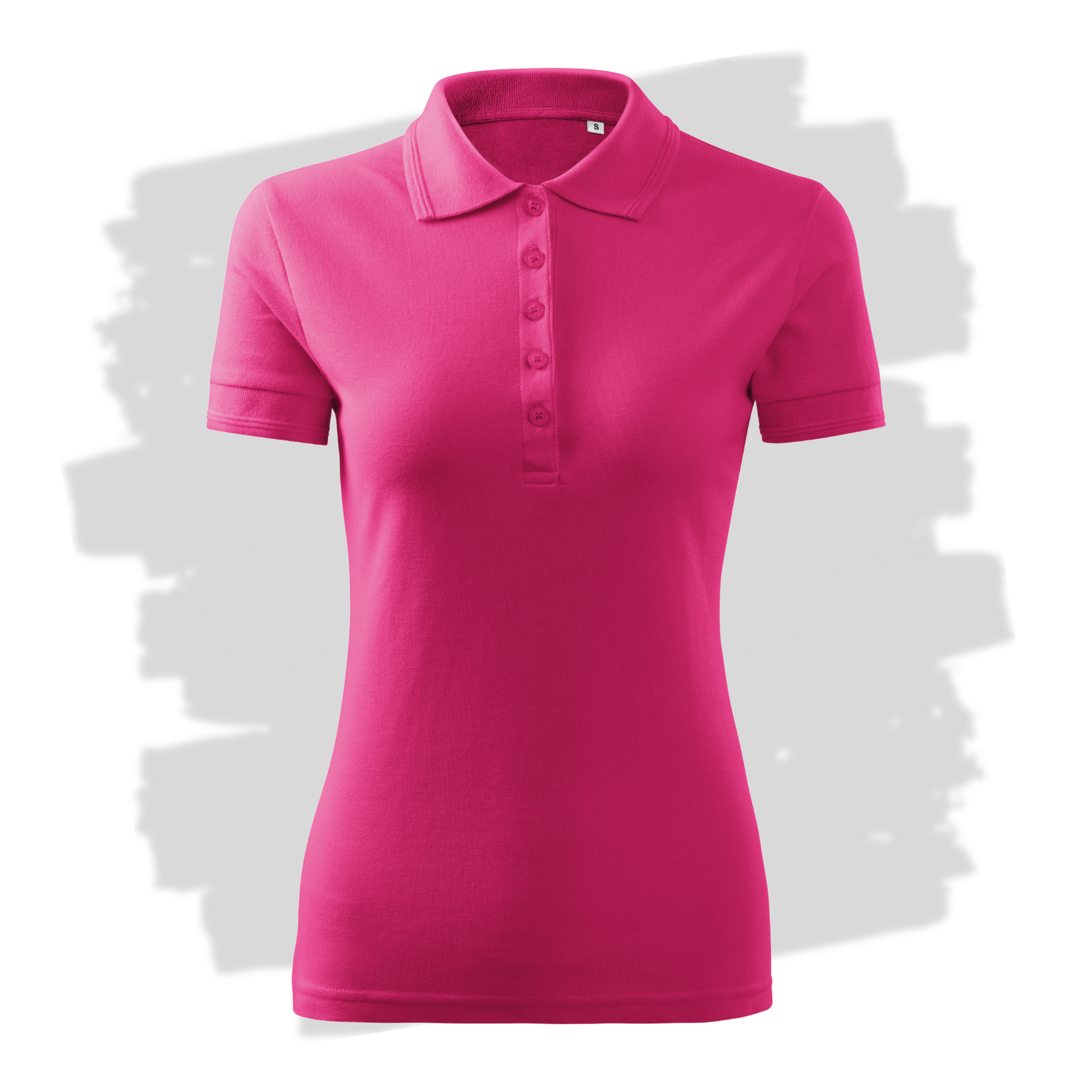 Purpurové dámské polo triko připravená pro vlastní výšivku z fotky