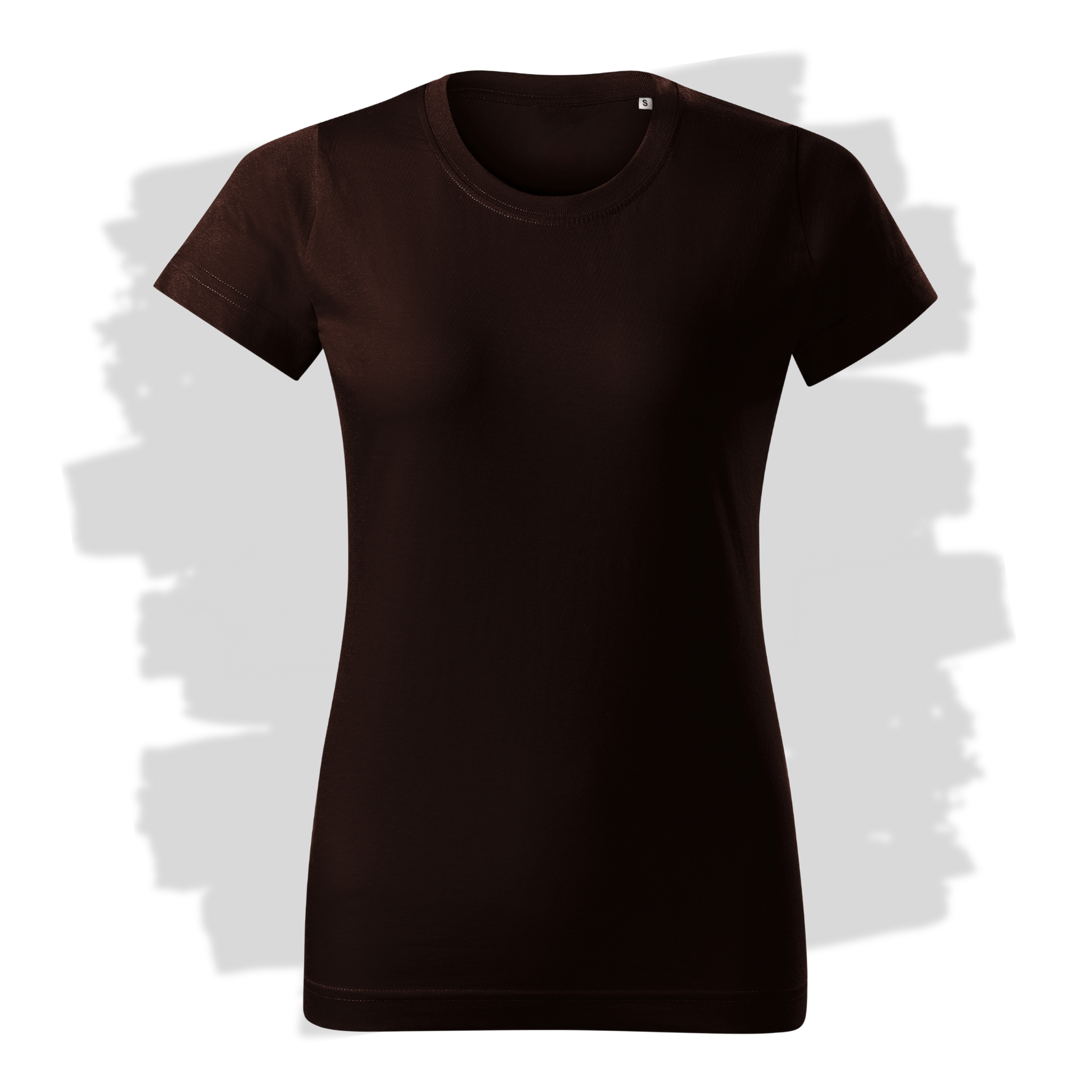 Kávové dámské triko připravená pro vlastní výšivku z fotky