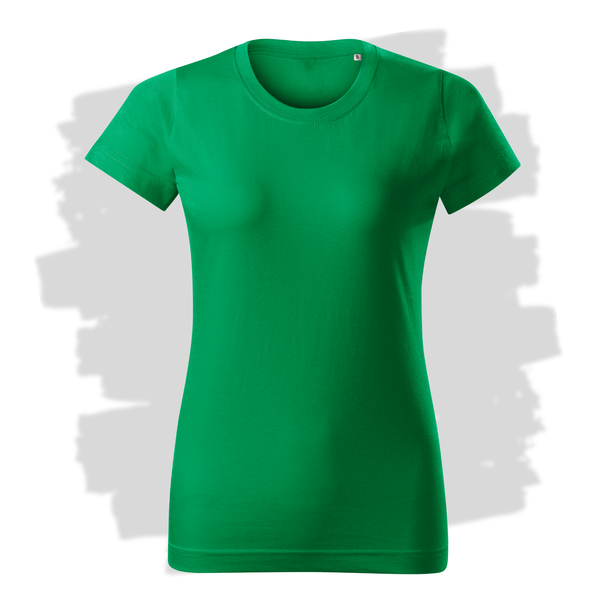 Středně zelené dámské triko připravená pro vlastní výšivku z fotky