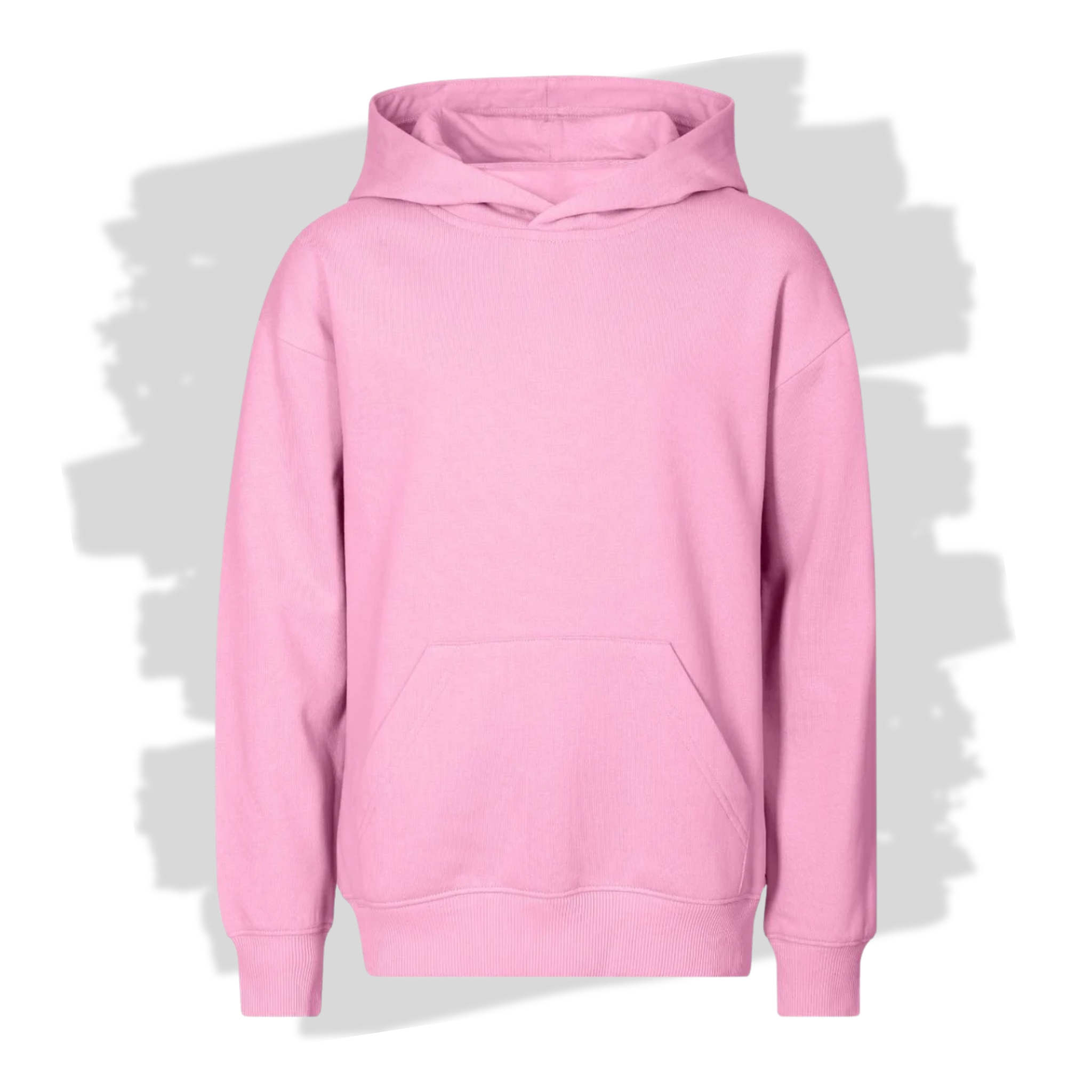 Růžová dětská mikina s kapucí připravená pro vlastní výšivku z fotky