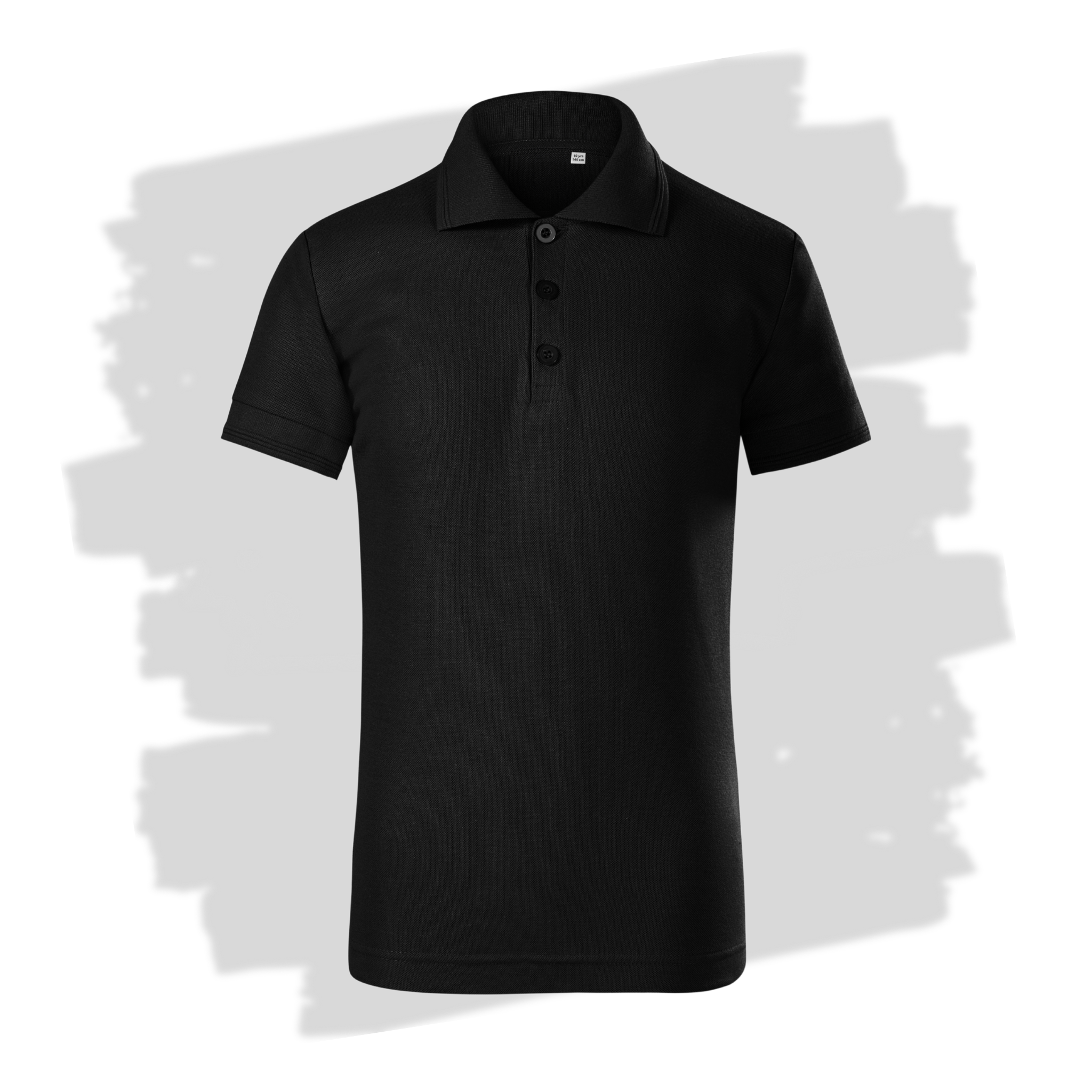 Černé dětské polo triko připravená pro vlastní výšivku z fotky