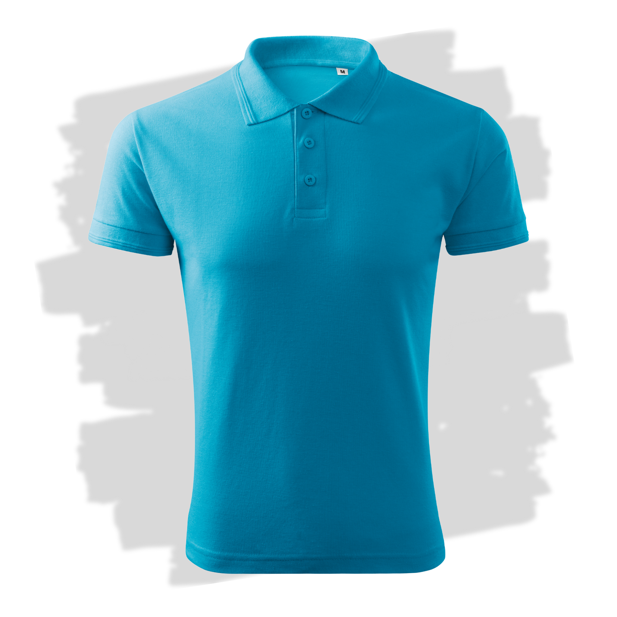 Tyrkysové pánské polo triko připravená pro vlastní výšivku z fotky