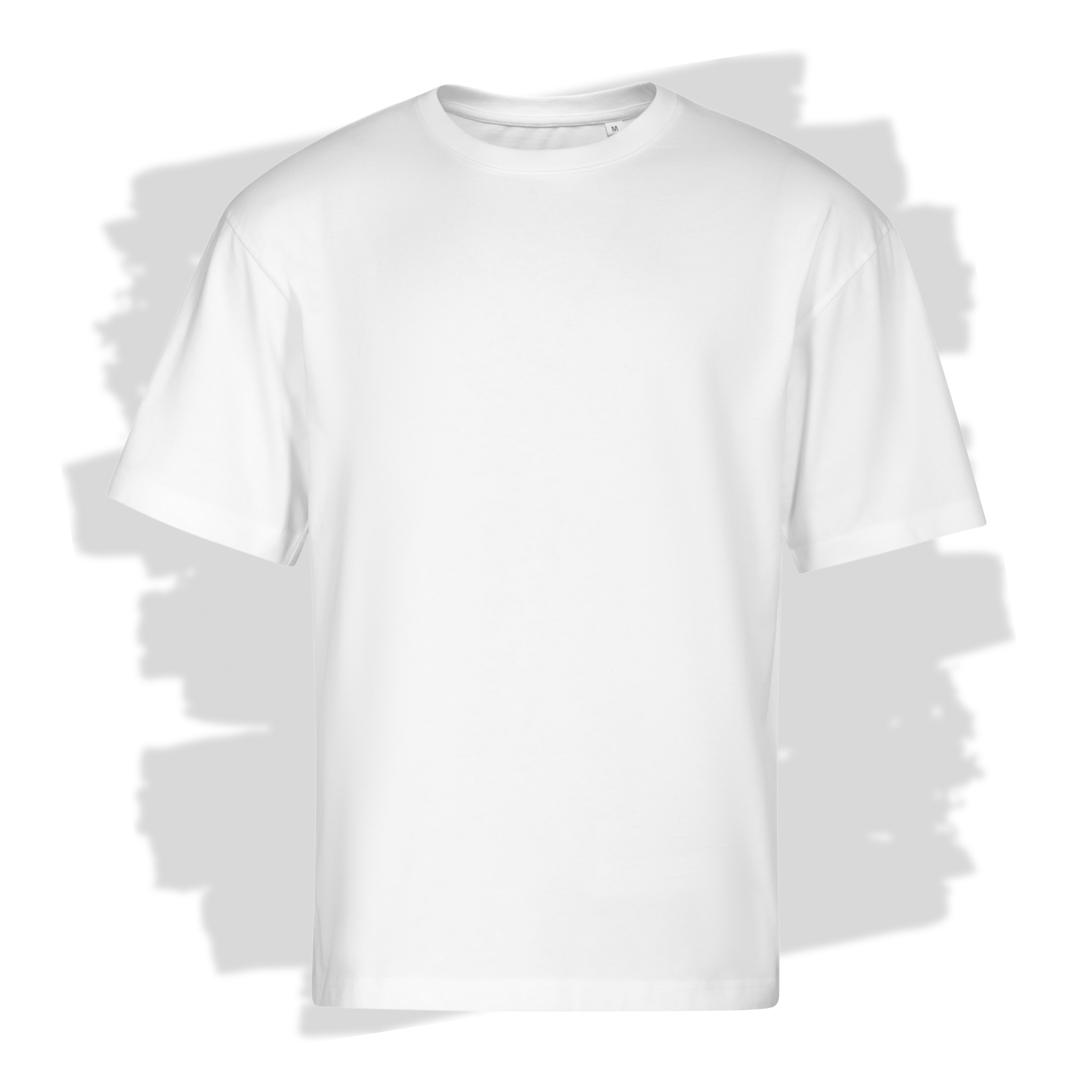 Bílé unisex volné triko připravená pro vlastní výšivku z fotky